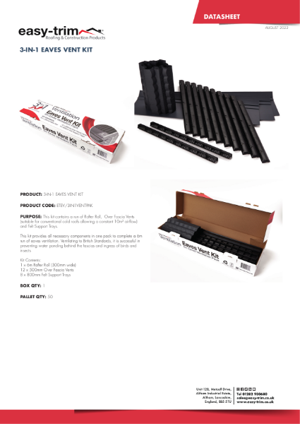 3-in-1 Eaves Vent Kit Datasheet