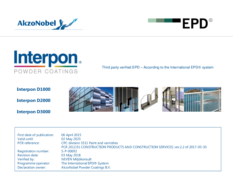 EPD: Interpon D Architectural Series