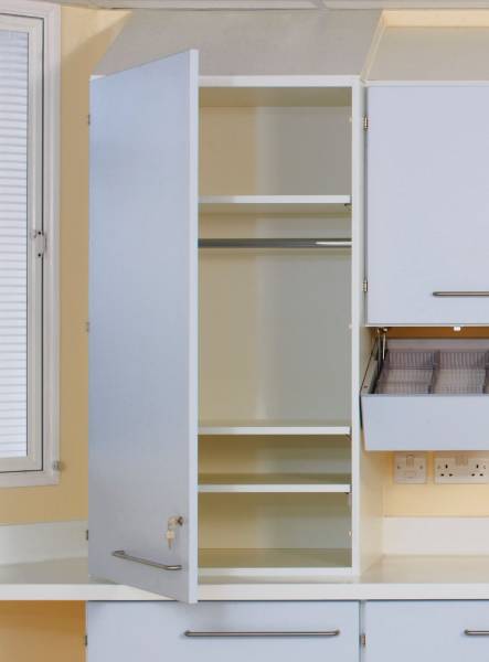 Bench Mounted Cabinets  - Consumables and Equipment  Storage - HTM compliant fitted furniture