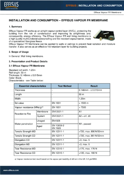 Effisus Vapour FR Installation & Consumption
