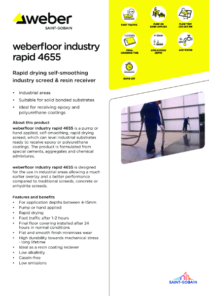 weberfloor industry rapid 4655 - Technical datasheet