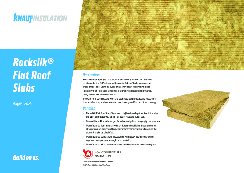 Knauf Insulation Rocksilk® Flat Roof Slabs - Product Datasheet