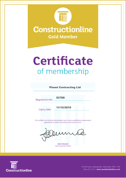 Constructionline Certificate of Membership Exp 11 12 19
