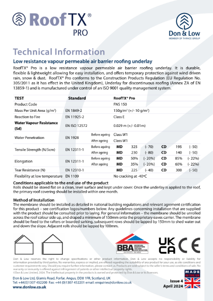 Roof TX Pro Datasheet Issue 4 - Apr 2024