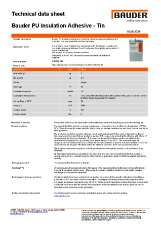 Bauder PU Insulation Adhesive - Tin