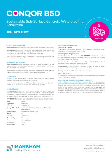 CONQOR B50 Technical Data Sheet