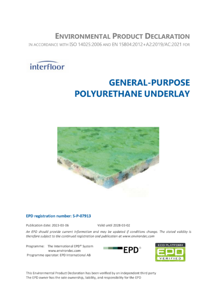 GENERAL-PURPOSE POLYURETHANE UNDERLAY