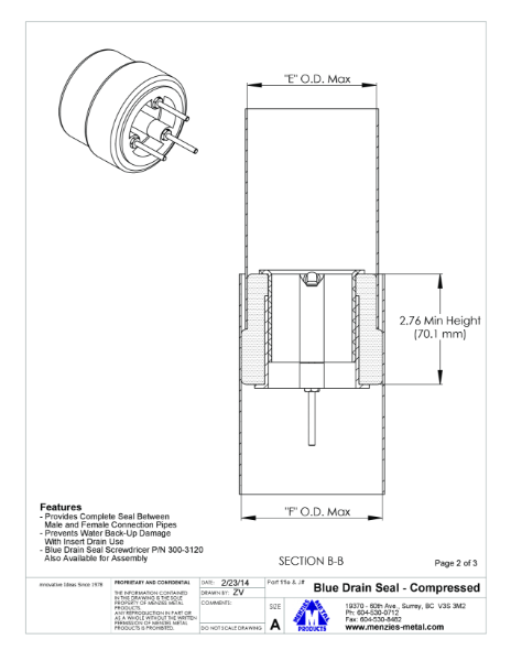 BLUE DRAIN SEAL - COMPRESSED