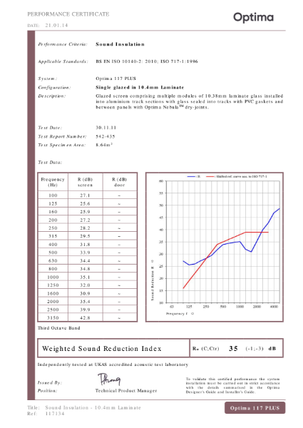 117134 (3) - Acoustic - Rw35dB - 10.4mm ALam