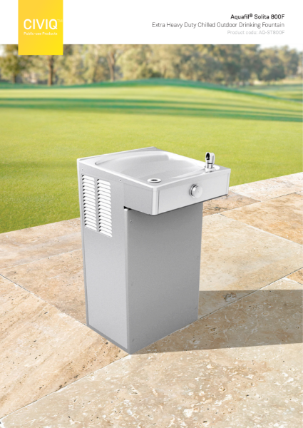Aquafil® Solita 800F Extra Heavy Duty Chilled Outdoor Drinking Fountain (Push Button Activation)