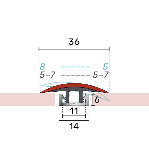 Flooring Transitions Multi Height Trim System - TopClip - Range 0 mm to 20 mm - Flooring Transition