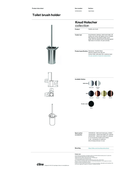 Toilet brush holder (data sheet)