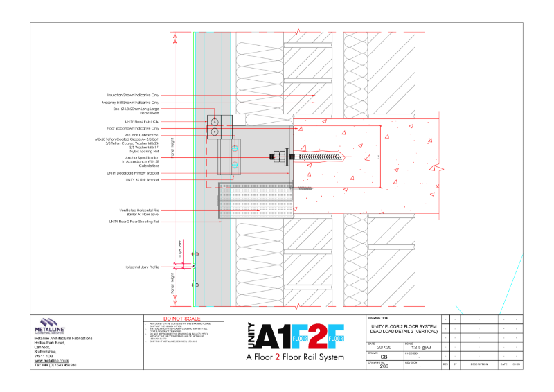 F2F DEAD LOAD DETAIL 2 (VERTICAL) Technical Drawing