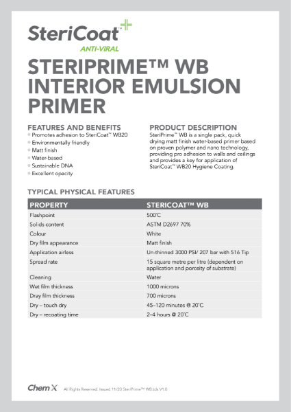 SteriPrime WB Undercoat Technical Data