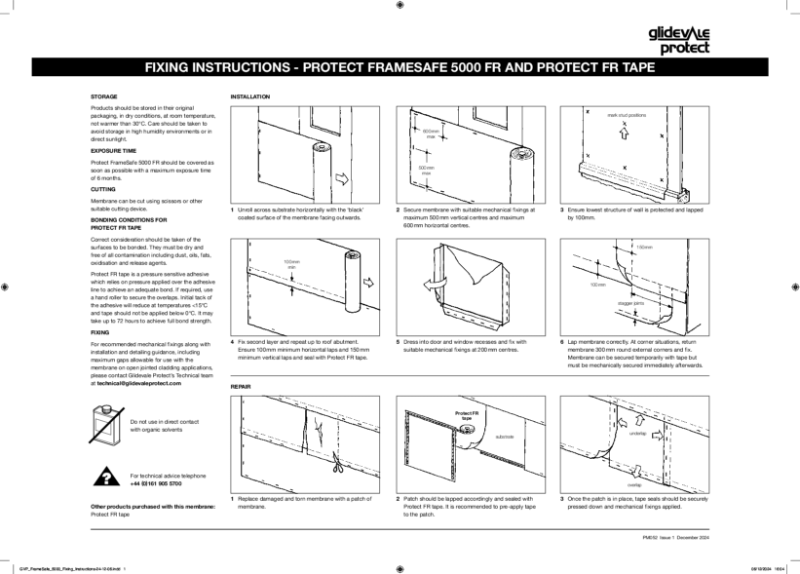 Glidevale Protect - Fixing Instructions - Framesafe 5000 FR