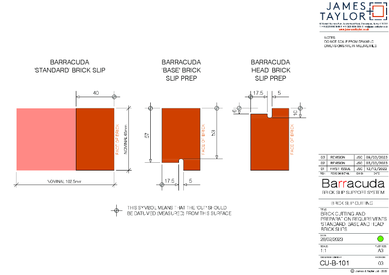 Barracuda Brick Cutting Details
