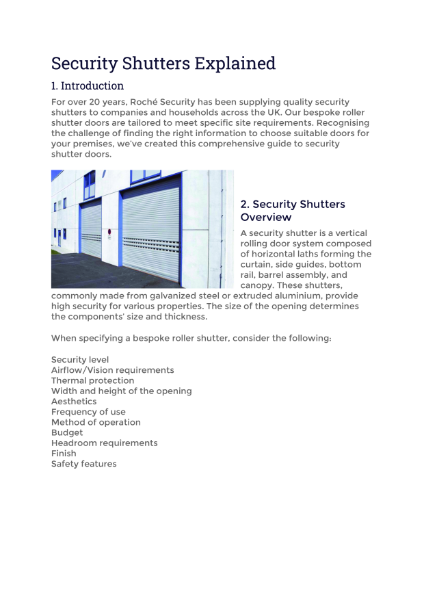 A guide to security shutters
