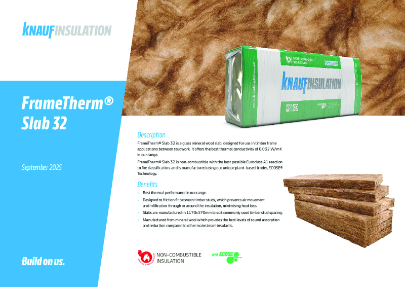 Knauf Insulation FrameTherm® Slab 32 - Product Datasheet