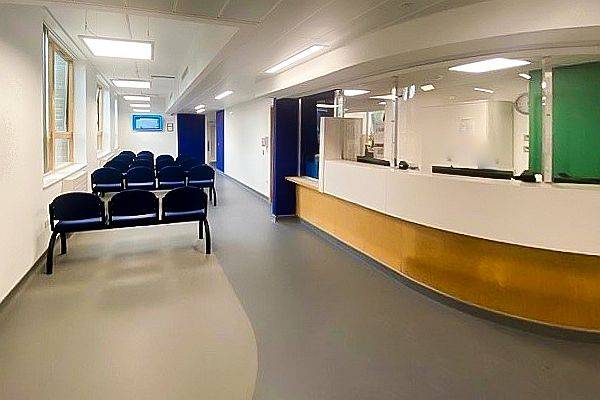 Curved Reception Desk Sliding Security Shutter London