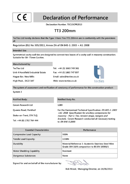 TT3200MM Declaration of Performance