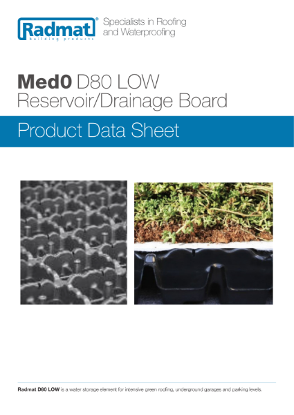 MedO D80 Low Reservoir & Drainage Board Product Data Sheet