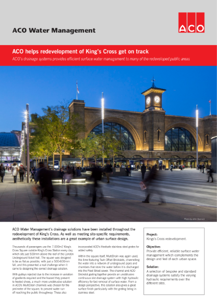 ACO helps redevelopment of Kings Cross get on track