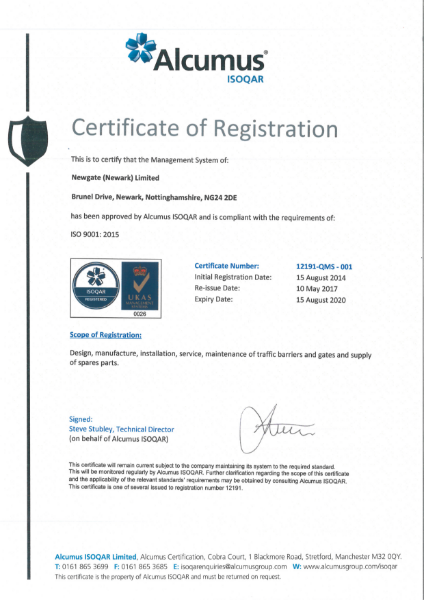 ISO 9001:2015 Certificate