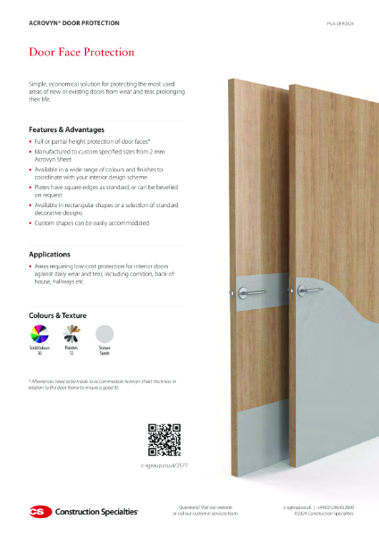 CS Acrovyn Door Face Protection_Product Sheet (01.24)