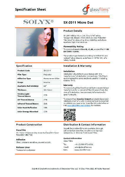 SX-2011 Micro Dot – Product Data Sheet