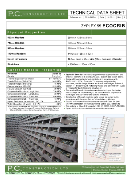 Ecocrib, Zyplex 55 - Technical Data Sheet