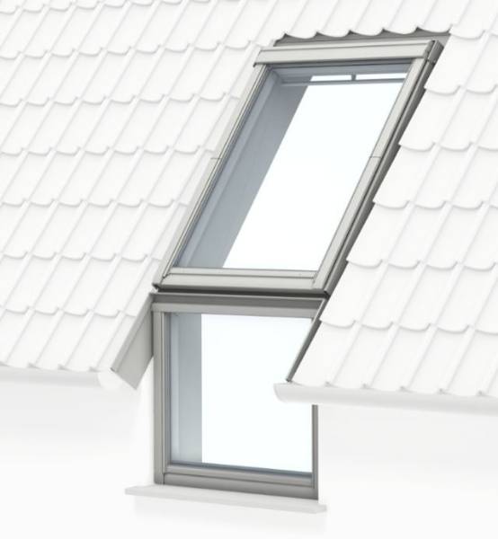 GPL Manually Operated, Top-Hung Roof Window with Vertical Window Below