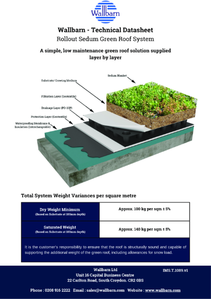 Datasheet - Extensive Rollout Sedum Green Roof System