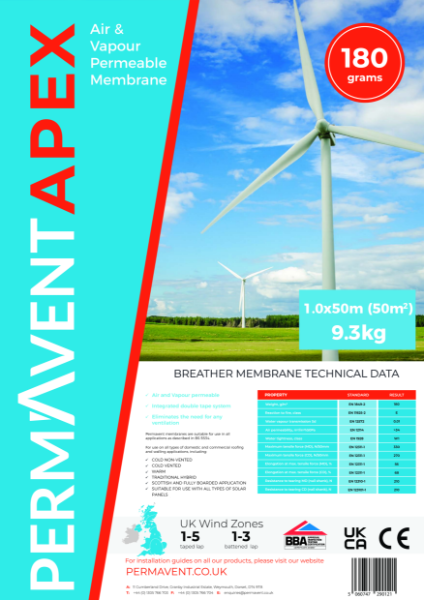Permavent APEX50 Taped Air & Vapour Permeable Membrane