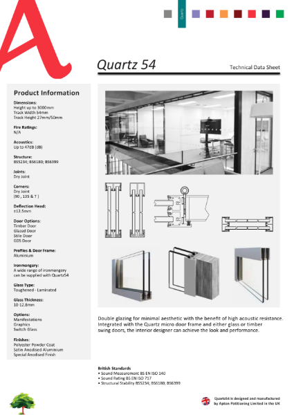 Apton Quartz Double Glazed 54mm