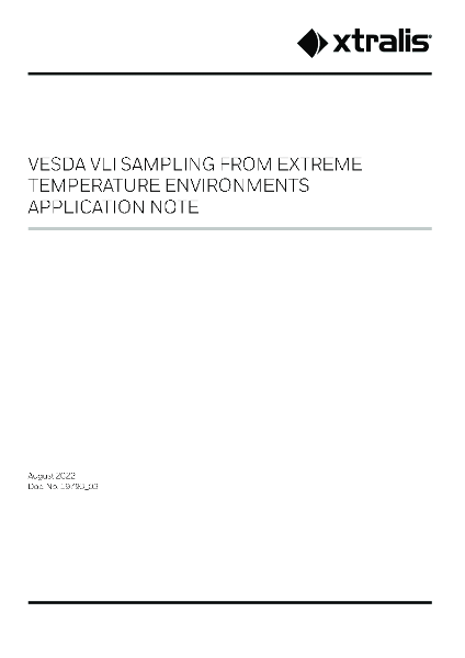 XTRALIS VESDA VLI Sampling Smoke from Extreme Temperature Environments - Application Note