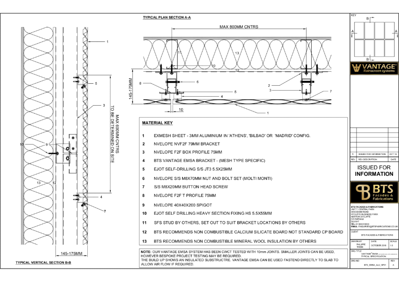 Vantage EMSA Specification Drawing