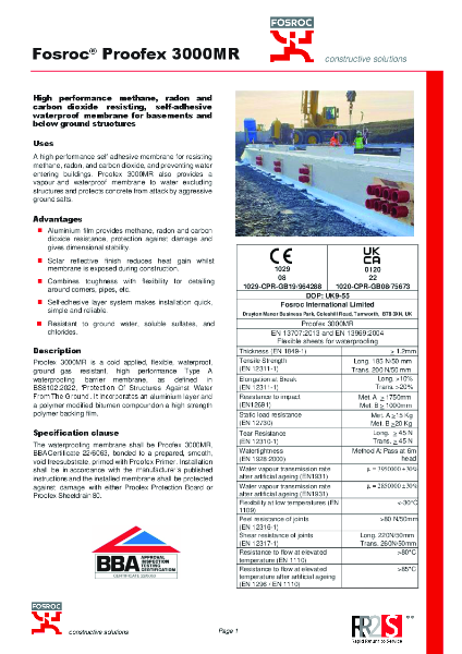Proofex 3000MR Technical Datasheet