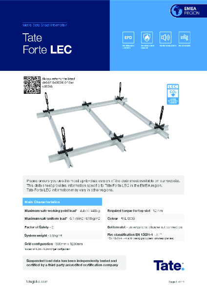 Tate Forte LEC Technical Datasheet