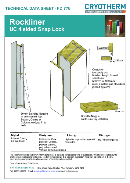 Cryotherm-Rockliner Data sheet  FD 776 UC