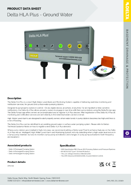 Delta HLA Plus - Smart High Water Level Alarm