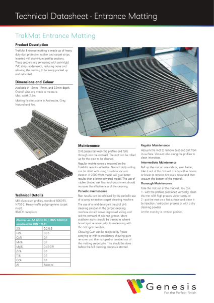 Entrance Matting Datasheet