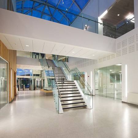 Easy Glass Slim glass stair and atrium railings for research centre