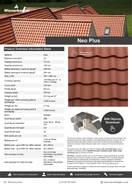 Neo Plus Pantile Data Sheet