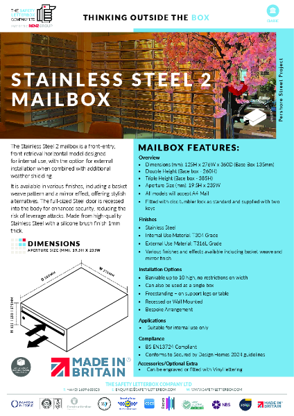 Stainless Steel 2 Mailbox Datasheet