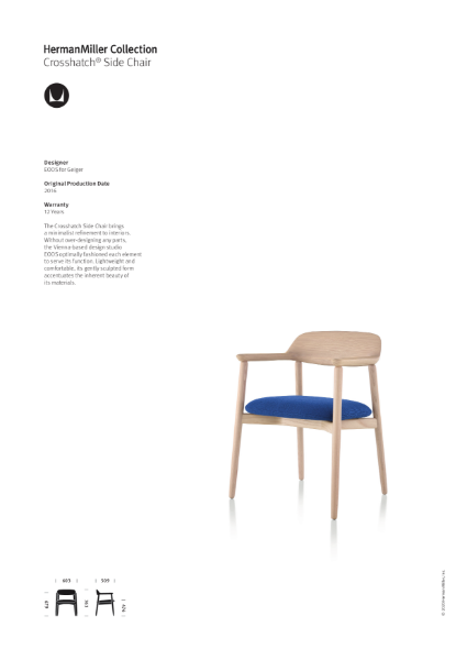 Crosshatch Side chair - Product Sheet