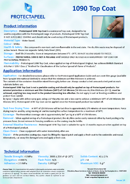 Protectapeel 1090 Top Coat TDS