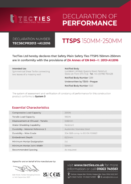 TTSPS Declaration of Performance
