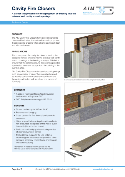 AIM Cavity Fire Closer Technical Guide 2022