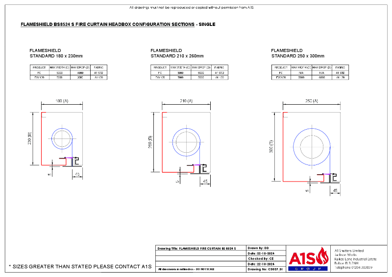 A1S Group Drawing (Face Fit) Flameshield 8524 S