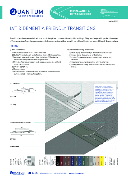 LVT &Dementia-Transitions Installation Guide & Detailing Data Sheet 2025